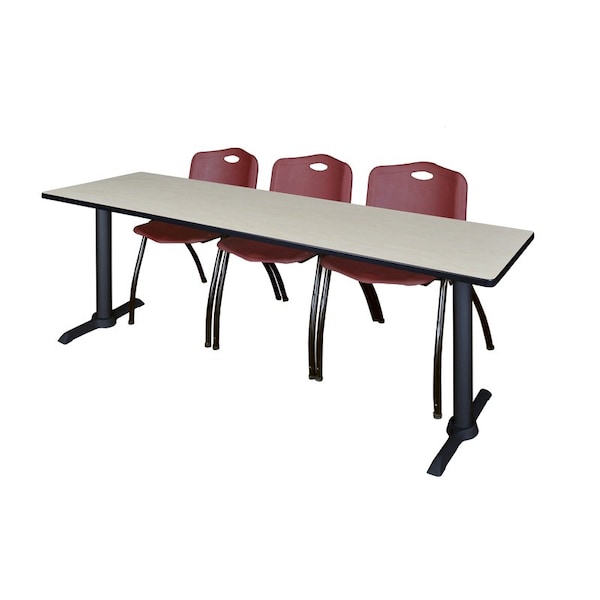 Cain Rectangle Tables > Training Tables > Cain Training Table & Chair Sets, 84 W, 24 L, 29 H, Maple MTRCT8424PL47BY - main